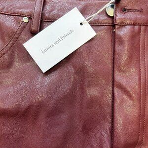Lovers + Friends Burgundy Faux Leather Shorts - NWT